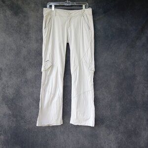 Prana Off-White Wide Leg Cargo Pants